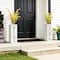 Glitzhome® 24" Double-Sided Solid Wood White Boxed "WELCOME PORCH" Porch Sign